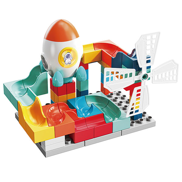 Space orbital rocket windmill 71 pcs buidling block slide