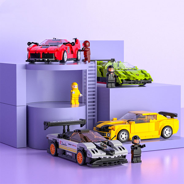 Racking cars building blocks