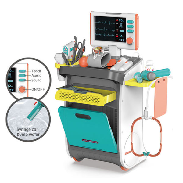 Children medical desk pretend play set toys simulation high quality kids doctor play set with music sound and light