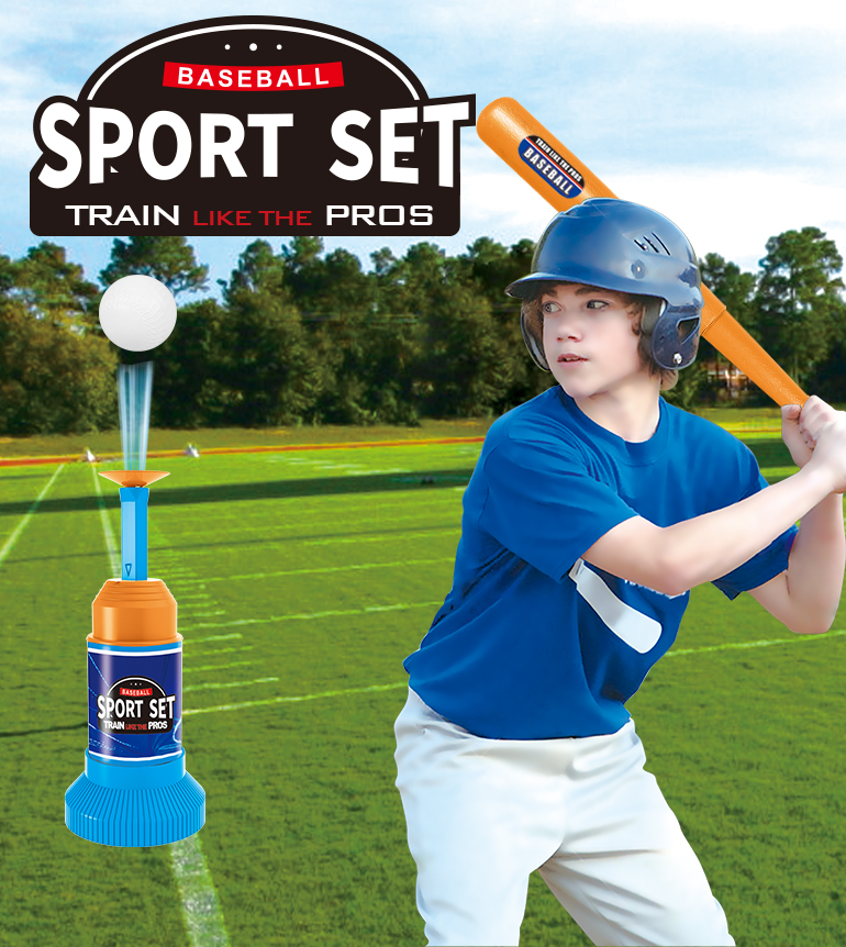 2 in 1 indoor outdoor plastic sports toy backyard training baseball launcher kid baseball toys for kids