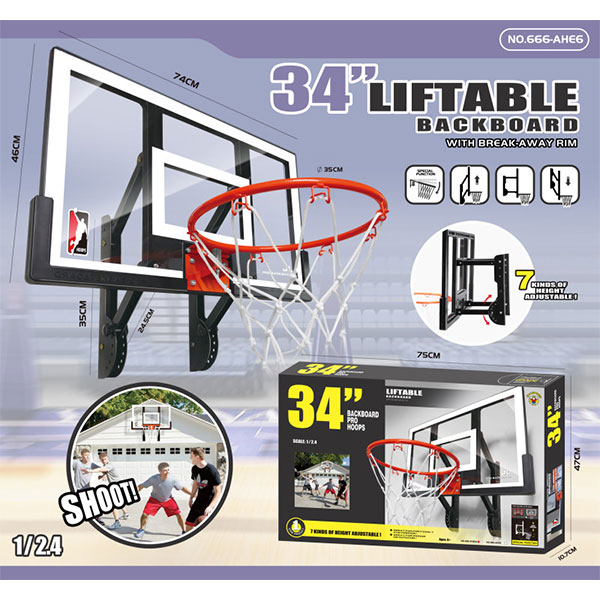 Plastic Basketball Shooting Game Set Electronic Scoreboard LED Light Over The Door Basketball Hoop Toys for Kids