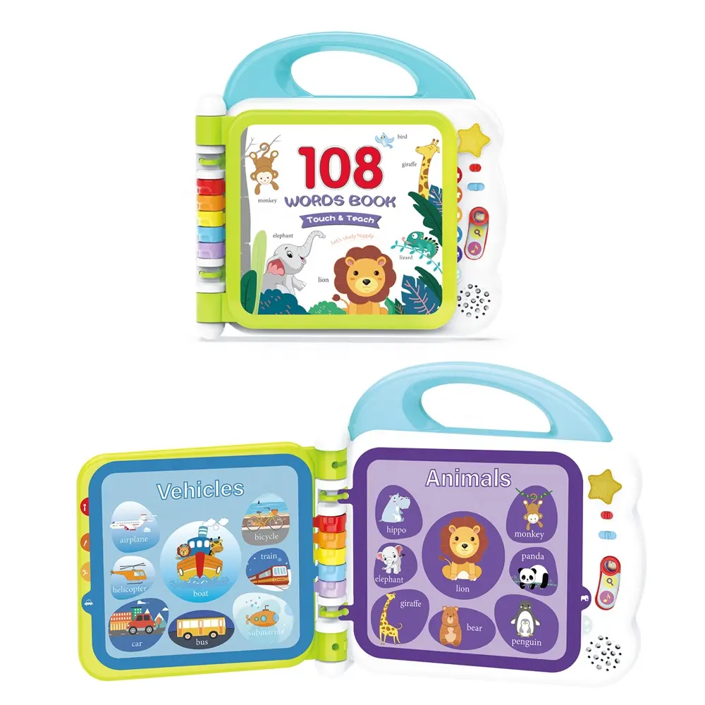 Multifunction 108 English words touch screen electronic reading books educational toys for kids