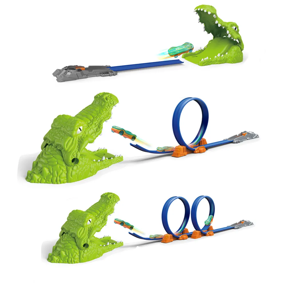 Crocodile Track Toy Set Race Track Play Set Construction Track Toys Slot Racing Car Toys With Alloy Car